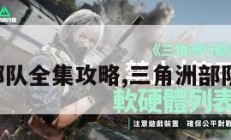 三角洲部队全集攻略,三角洲部队怎么玩。
