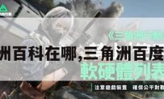 三角洲百科在哪,三角洲百度百科。
