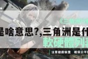 三角洲是啥意思?,三角洲是什么作用。