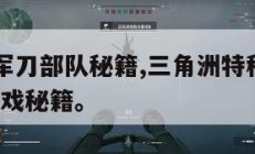 三角洲6军刀部队秘籍,三角洲特种部队6军刀部队游戏秘籍。