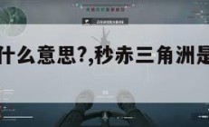 三角洲是什么意思?,秒赤三角洲是什么意思。