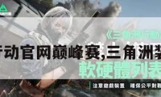 三角洲行动官网巅峰赛,三角洲装备详解。
