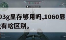 10603g显存够用吗,1060显存3g和6g有啥区别。