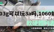 10603g可以玩3a吗,1060能玩3a吗。