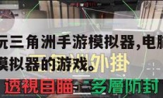 电脑怎么玩三角洲手游模拟器,电脑怎么玩三角洲手游模拟器的游戏。